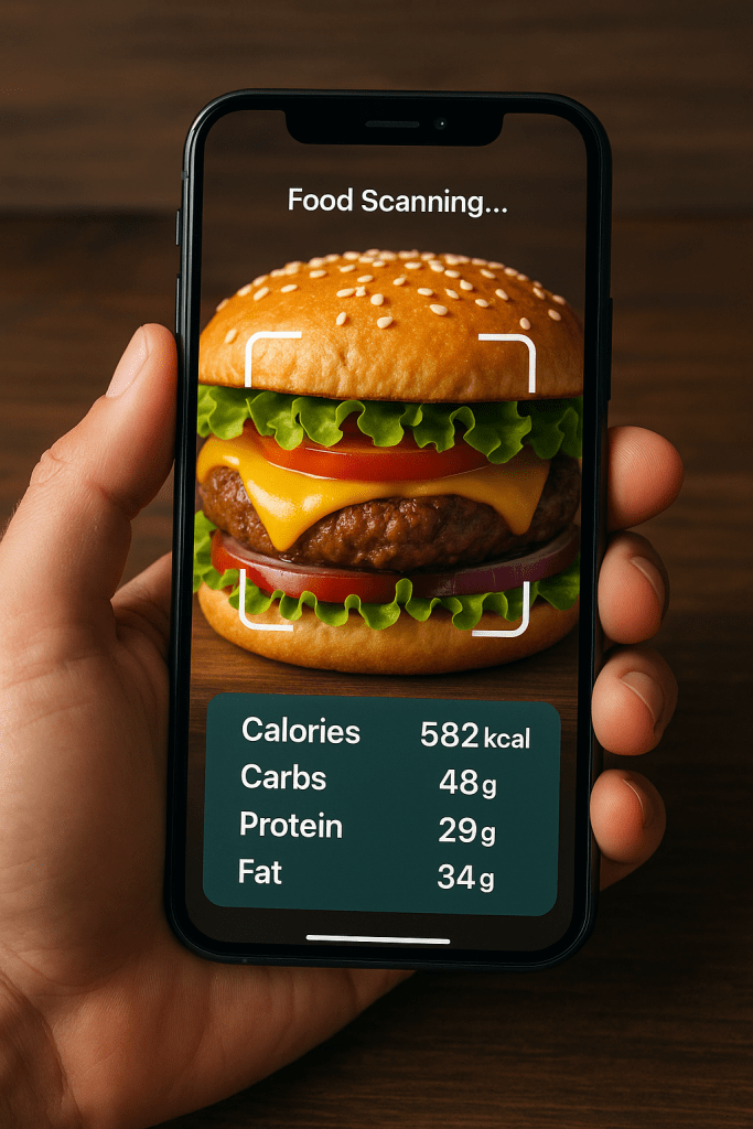 phone scanning food for calorie tracking app